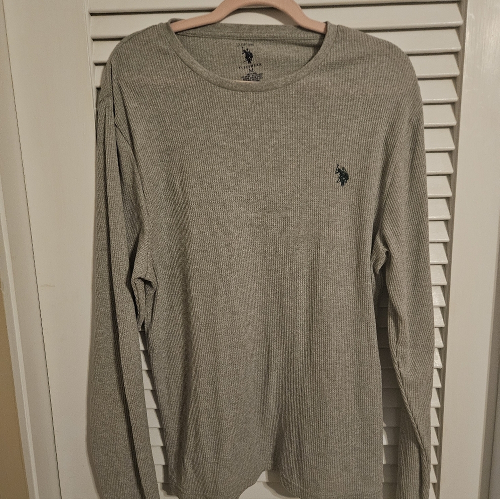 Polo RALPH LAUREN Men's Gray Thermal Long Sleeve Shirt Size M